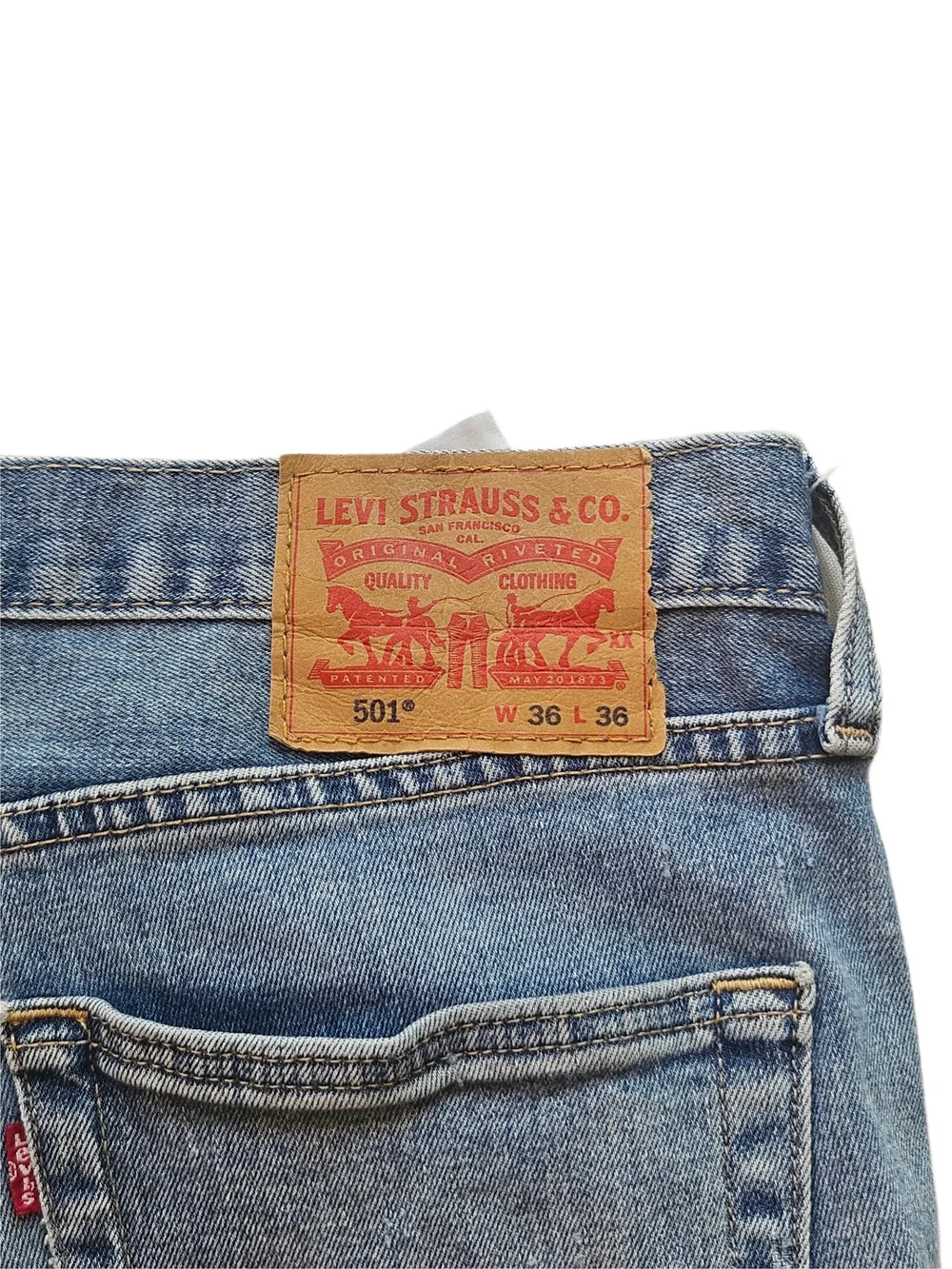 Levi's 501 Original Straight Leg Light Wash Jeans 36x36